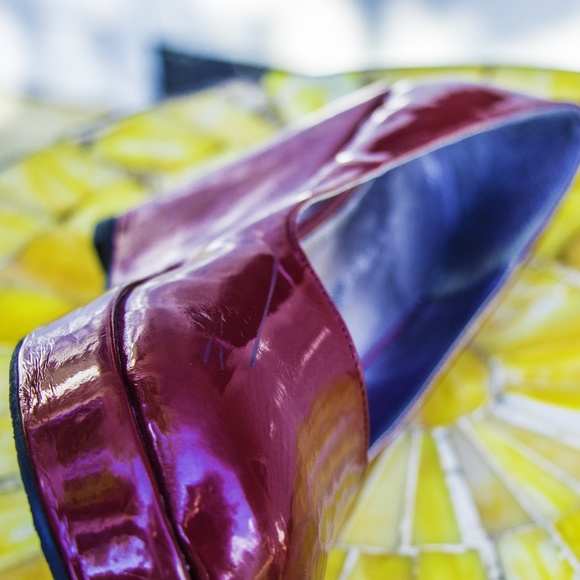 Red patent platform wedges - Picture 6 of 8